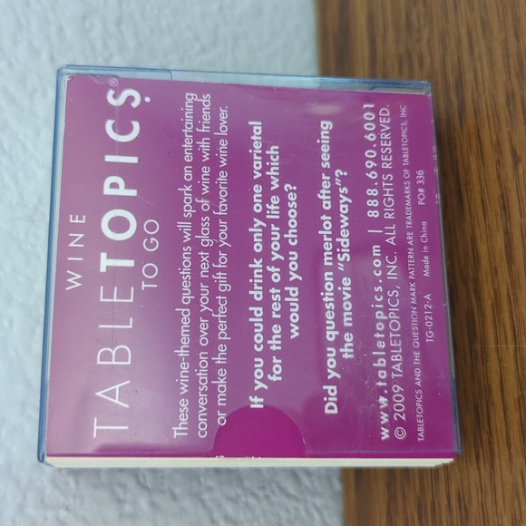 Wine Lover Bundle Bag Towel Pourer & TableTopics Cards - Picture 9 of 10